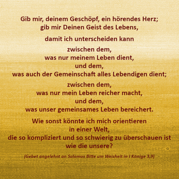 Gebet um Weisheit EvangelischLutherische Kirchengemeinde Zautendorf