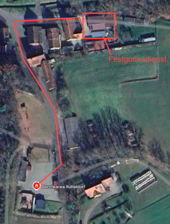 Halle von Erich Reichert (Weg markiert)
